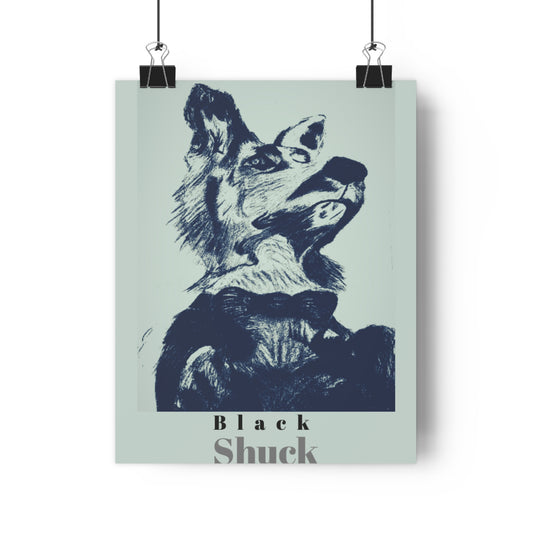 Artistic Black Shuck Poster, Wall Decor, Home Aesthetic, Vintage Animal Prints, Gift for Dog Lovers, Modern Art Print