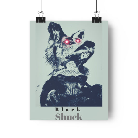 Artistic Black Shuck Poster RED EYES, Wall Decor, Home Aesthetic, Vintage Animal Prints, Gift for Dog Lovers, Modern Art Print